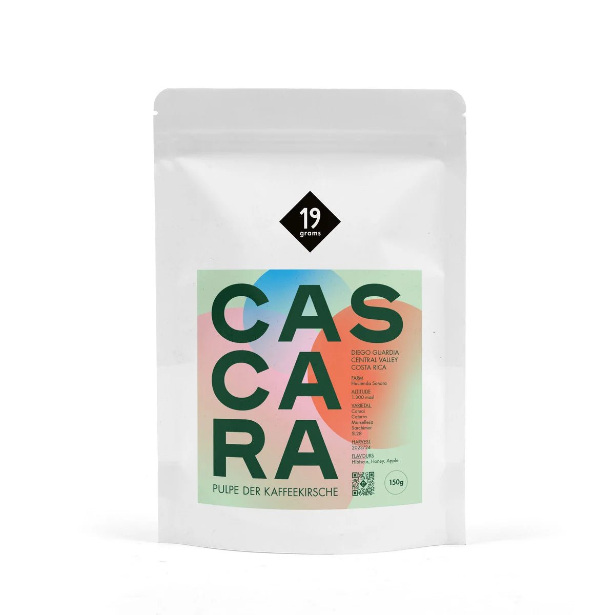 19grams Cascara Mockup Frontseite auf weißem Hintergrund – Kaffeekirschentee-Tee von 19grams.live Roasters Berlin