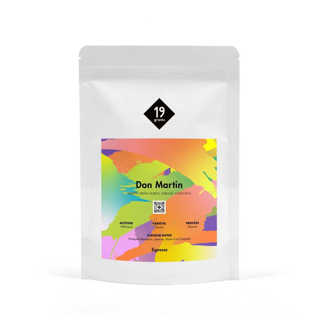 19grams Don Martin Geisha Espresso Kaffeetüte aus Costa Rica – bunte Packung Specialty Coffee kaufen Berlin