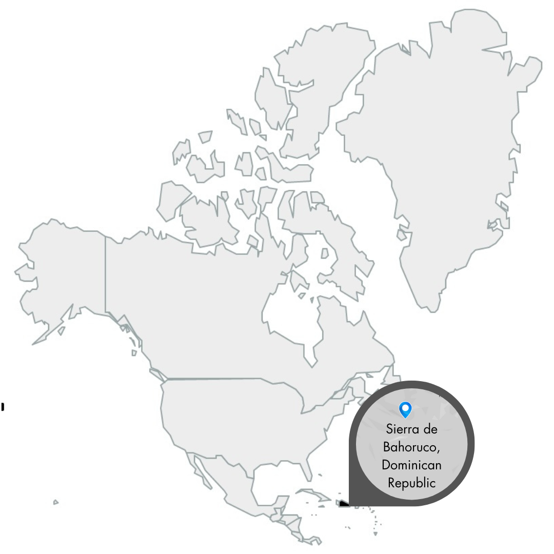 19grams Karte Dominikanische Republik – Barahona als Kaffeeregion markiert, Herkunftskarte von 19grams.live Roasters Berlin
