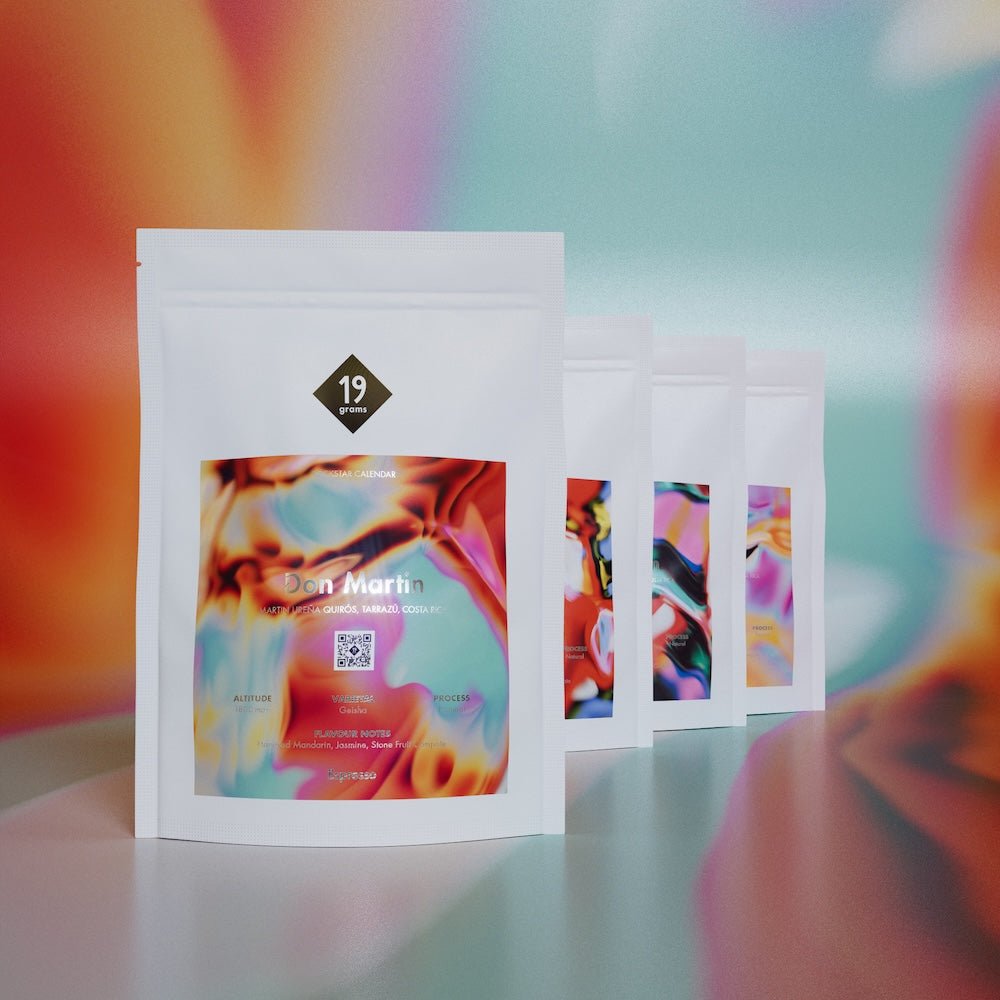 19grams Rockstar Sonntags-Adventskalender mit 4 verschiedenen Kaffees
