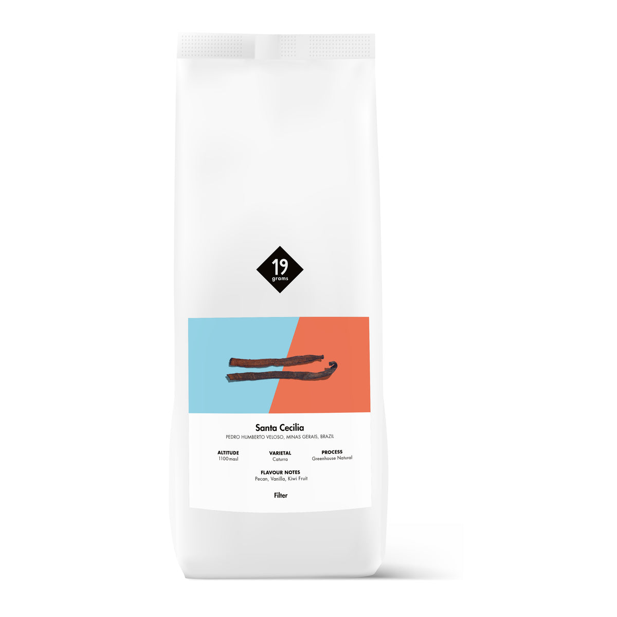 Deine 1000g 19grams Santa Cecilia Greenhouse Natural - Brasilien Filter Tüte