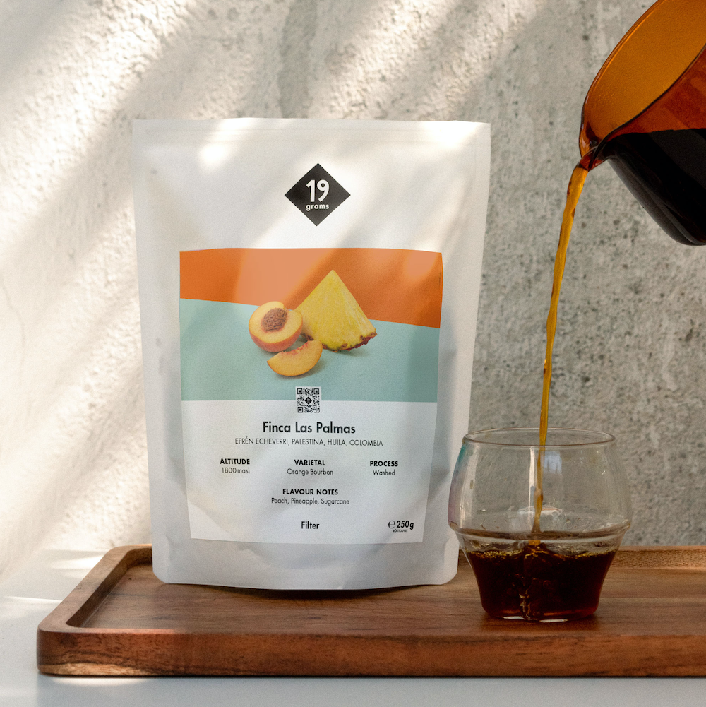 19grams Finca Las Palmas Filter – Orange Bourbon, Palestina Huila Kolumbien – Peach, Pineapple, Nectarine
