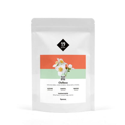 19grams Chelbese Espresso – Specialty Coffee Espresso aus Chelbesa Äthiopien, geröstet von 19grams.live Roasters Berlin
