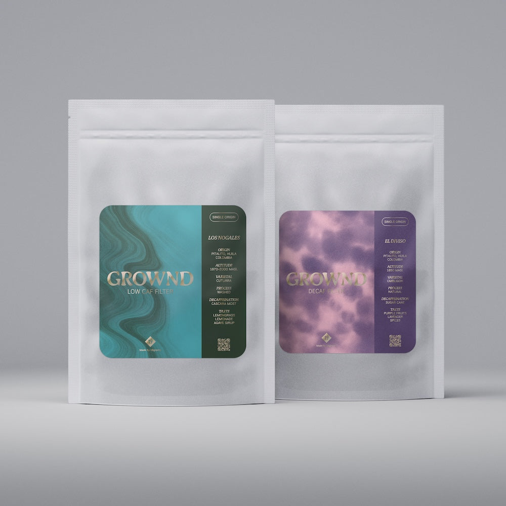 19grams Decaf Box Geschenkset – Produktmockup entkoffeinierter Kaffee Specialty Coffee