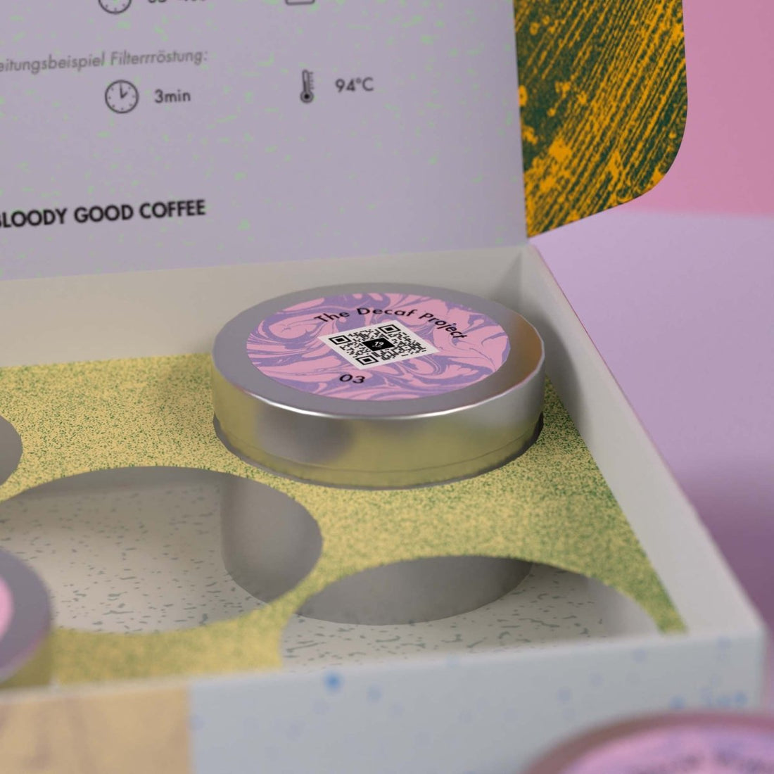 19grams The Decaf Project Testbox Dose Zoom – entkoffeinierter Specialty Coffee Detailaufnahme von 19grams.live Roasters Berlin