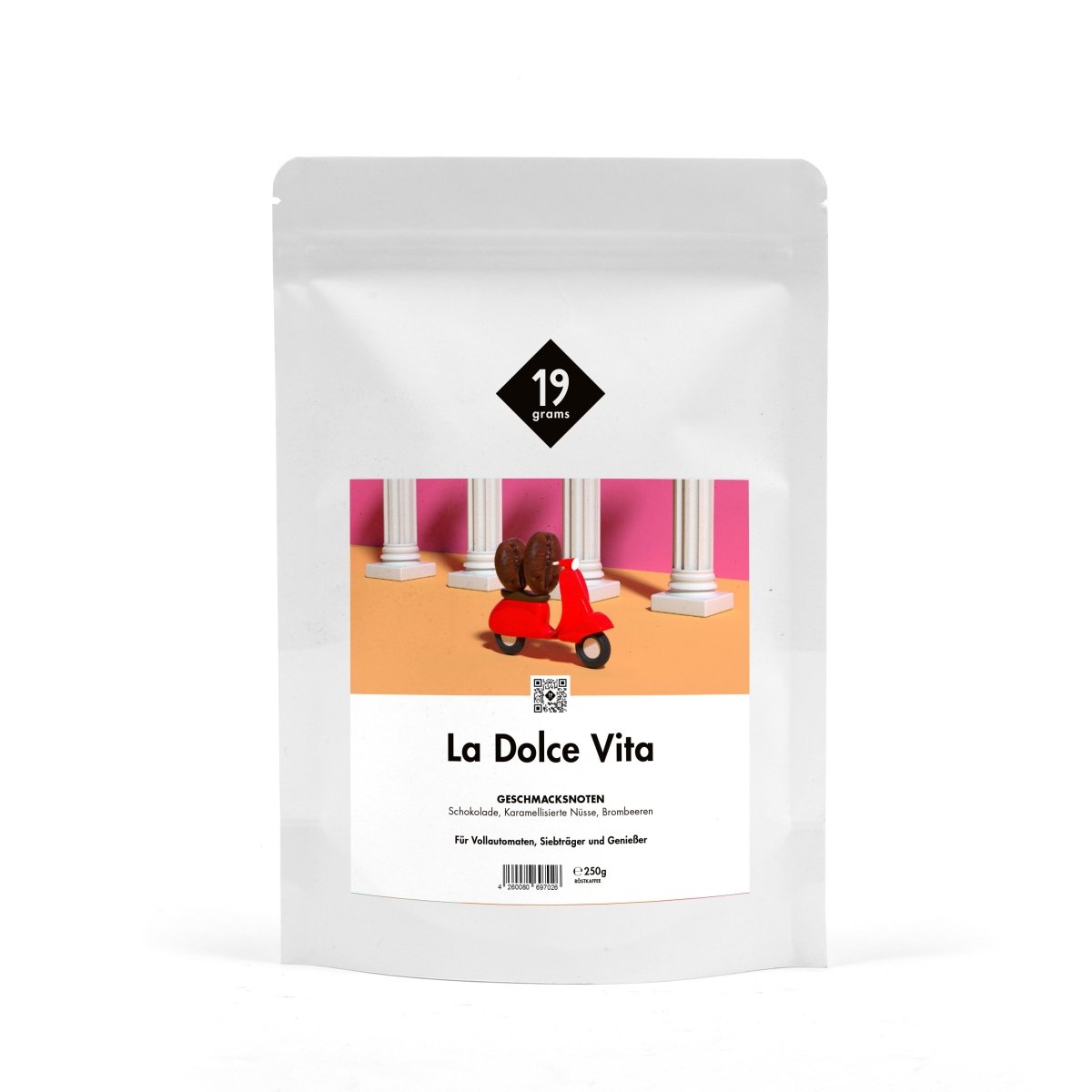 19grams Dolce Vita Kaffeebeutel 250g – Italienisch inspirierter Espresso-Blend Specialty Coffee, geröstet von 19grams.live Roasters Berlin