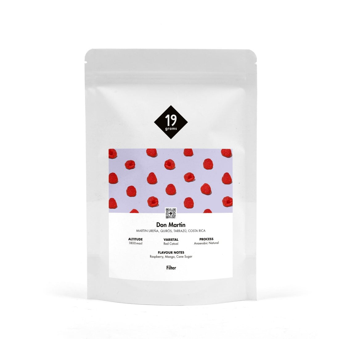 19grams Filter Kaffee Don Martin aus Costa Rica mit Noten von Himbeer, Mango und Rohrzucker