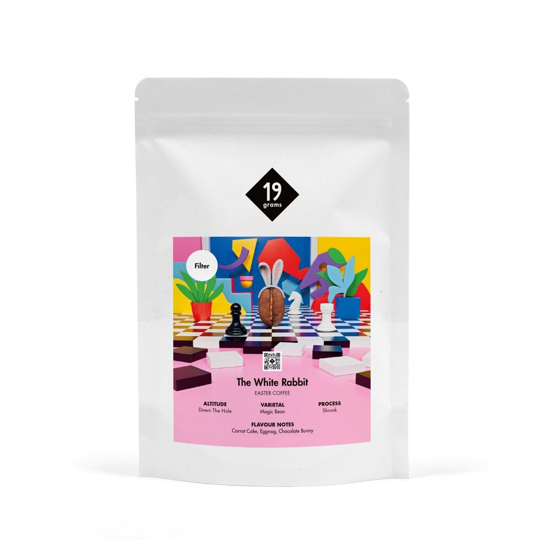 19grams Osterkaffee Filter – Produktmockup der Filterkaffee-Verpackung mit Oster-Edition