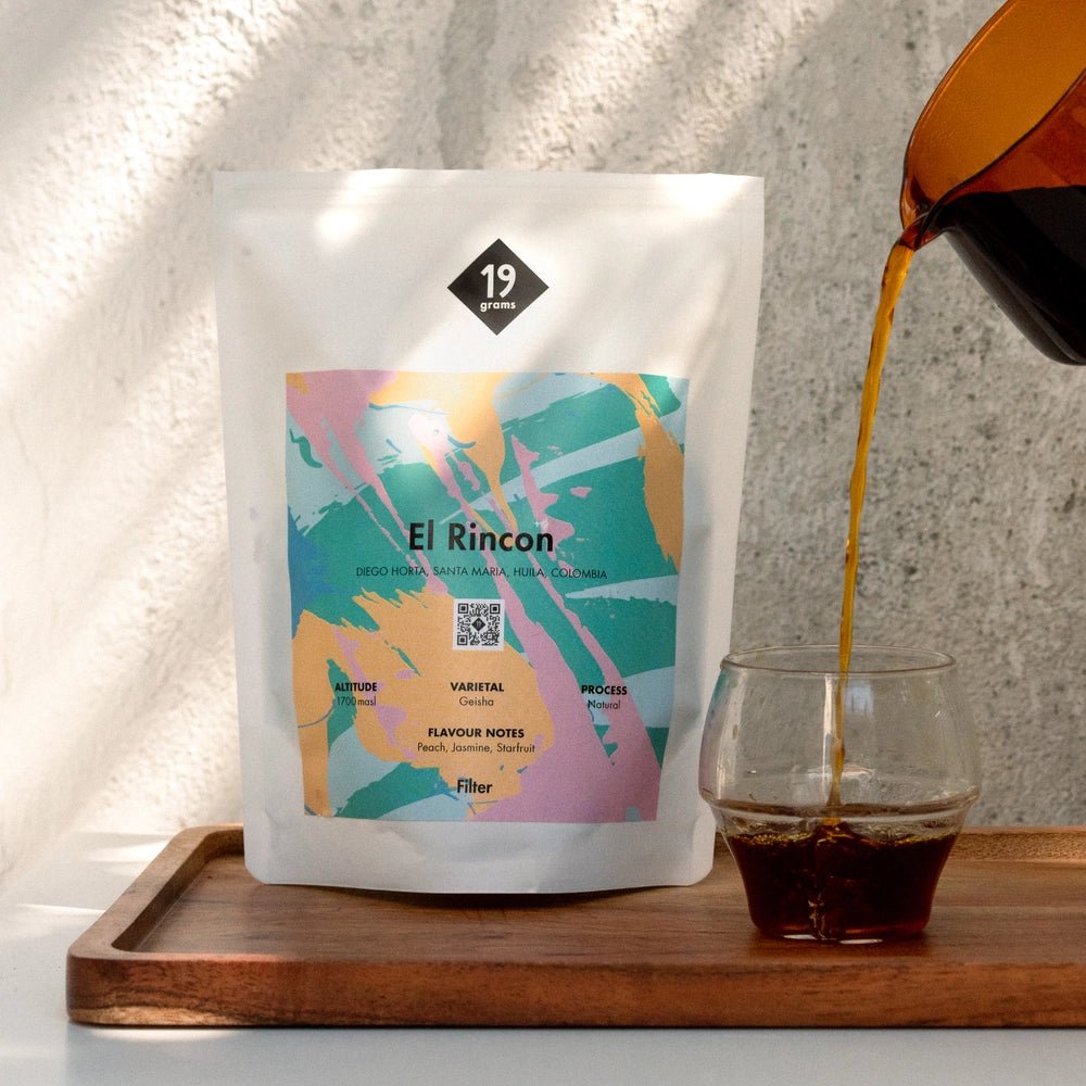 19grams El Rincon mit frisch eingegossenem Kaffee 