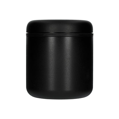 Fellow Atmos Canister Kaffee-Aufbewahrungsdose 700ml Matt-Schwarz – Vakuum-Frischhaltedose Frontansicht, im 19grams.live Roasters Berlin Shop