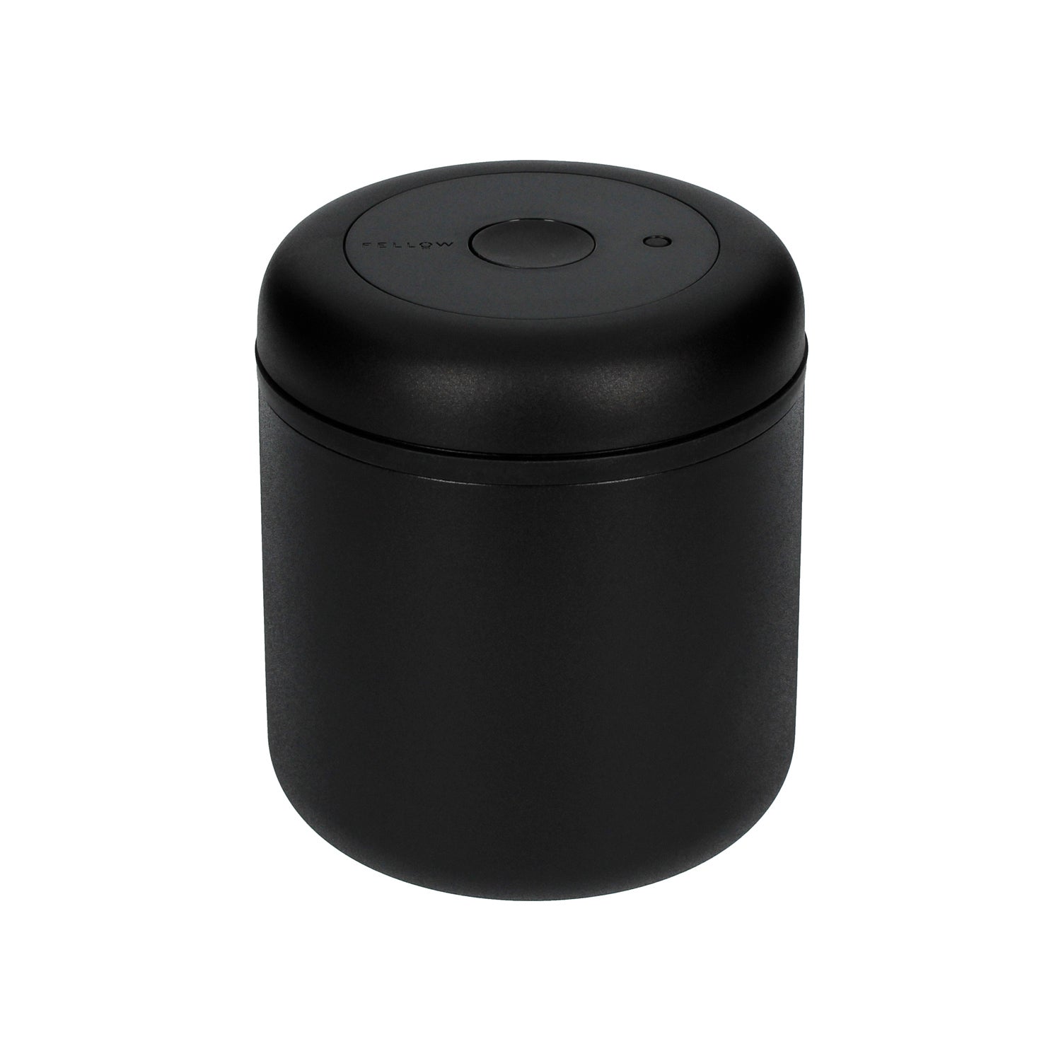 Fellow Atmos Canister Kaffee-Aufbewahrungsdose 700ml Matt-Schwarz – Vakuum-Frischhaltedose Draufsicht, im 19grams.live Roasters Berlin Shop