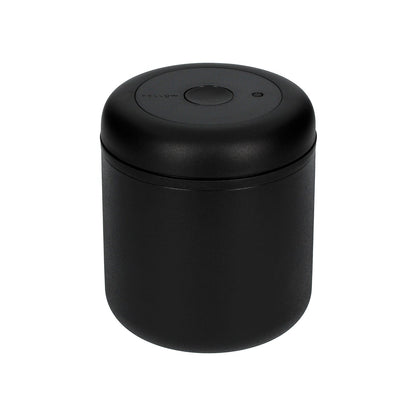Fellow Atmos Canister Kaffee-Aufbewahrungsdose 700ml Matt-Schwarz – Vakuum-Frischhaltedose Draufsicht, im 19grams.live Roasters Berlin Shop