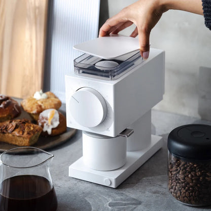 Fellow Ode Brew Grinder elektrische Kaffeemühle, matt-weiß – Kaffee-Zubehör bei 19grams Berlin