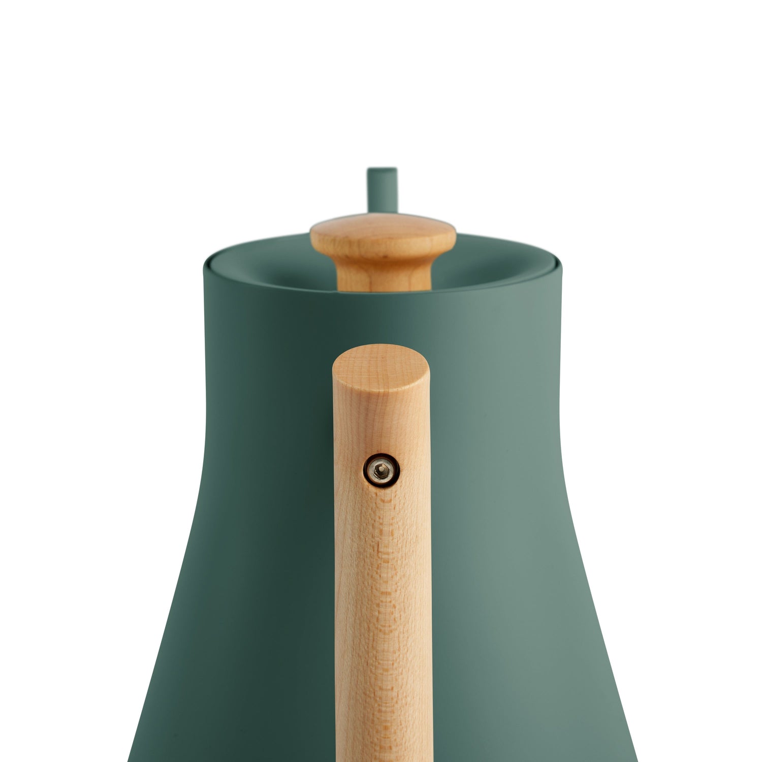 Fellow Stagg EKG elektrischer Wasserkocher 0,9 l Smoke Green mit Maple-Griff – Pour-Over-Kessel ohne Basisstation, im 19grams Berlin Shop