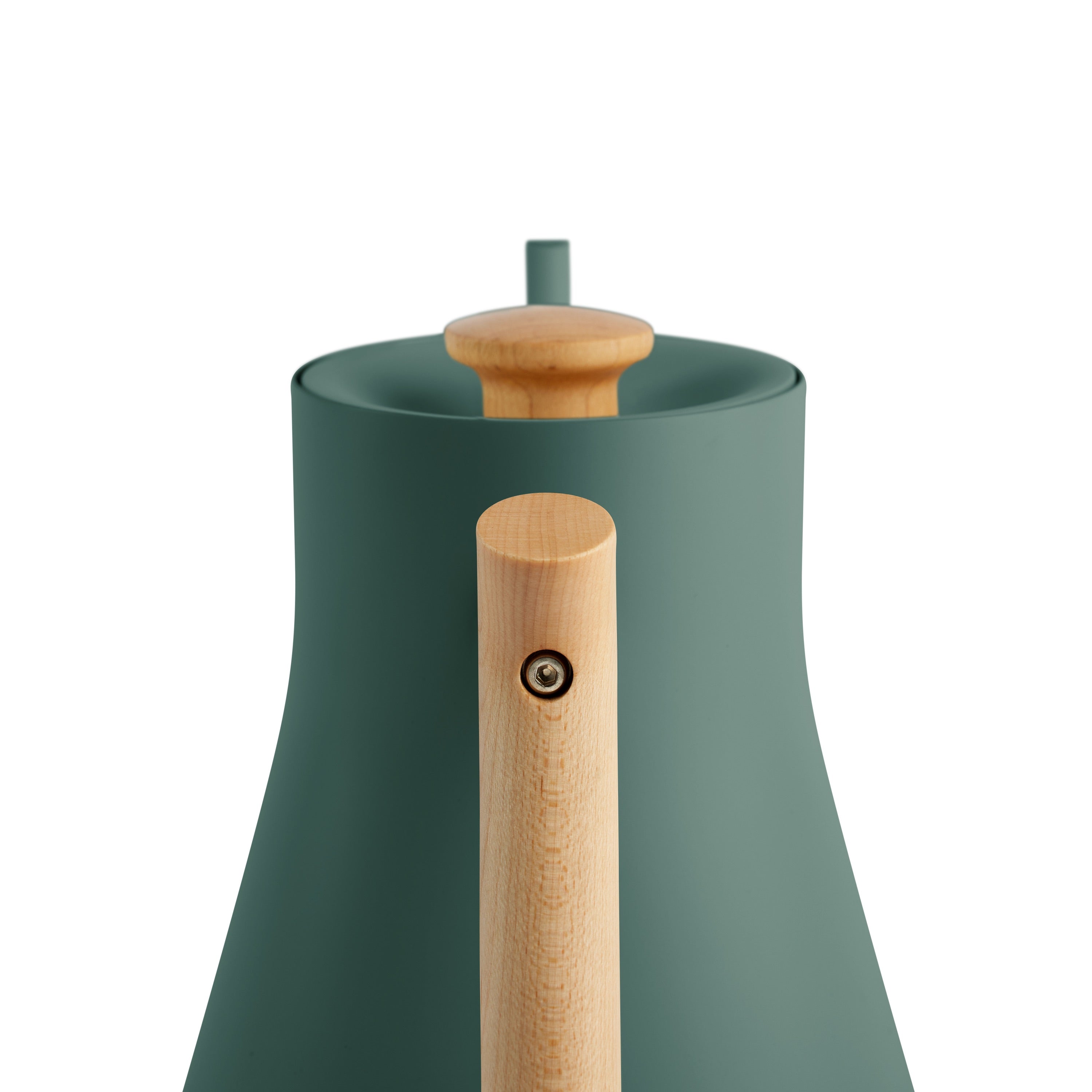 Fellow Stagg EKG elektrischer Wasserkocher 0,9 l Smoke Green mit Maple-Griff – Pour-Over-Kessel ohne Basisstation, im 19grams Berlin Shop