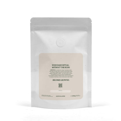 GROWND Decaf Kaffee – Verpackungsrückseite Master Label Design alle Sorten