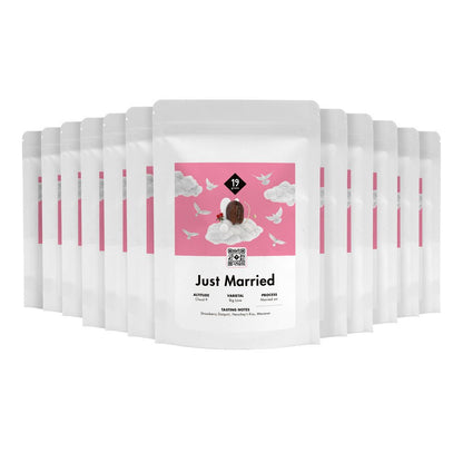 19grams Just Married Kaffeebeutel 12er-Set – Hochzeits-Specialty Coffee als Gastgeschenk, Edition von 19grams.live Roasters Berlin