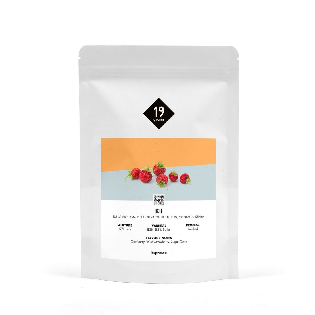 19grams Kii Espresso aus Kenia 250g Kaffeebeutel – Specialty Coffee aus der Rungeto Kii Cooperative, geröstet von 19grams.live Roasters Berlin
