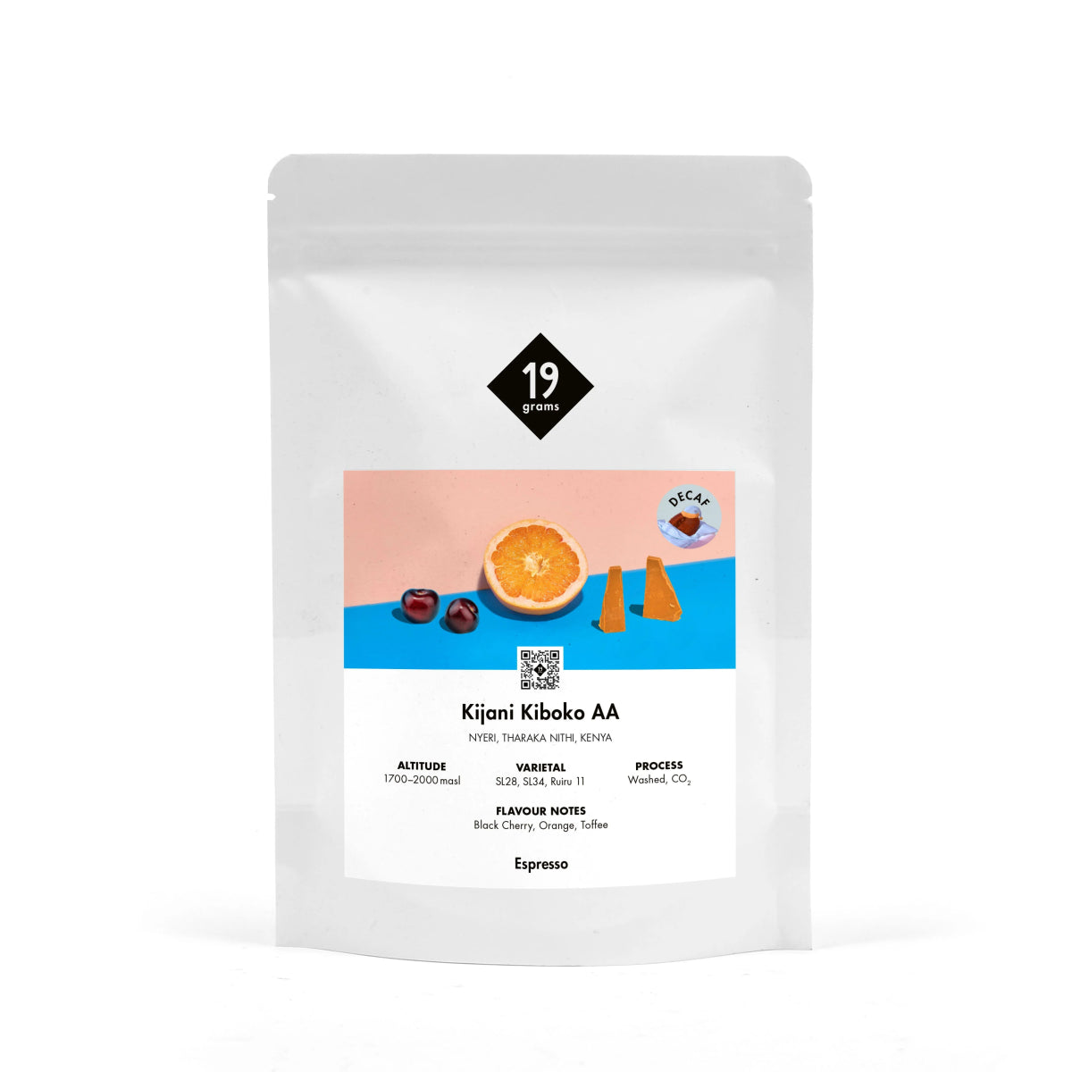 19grams Kijani Kenia Decaf Espresso Kaffeebeutel – koffeinfreier Specialty Coffee aus Kenia, geröstet von 19grams.live Roasters Berlin