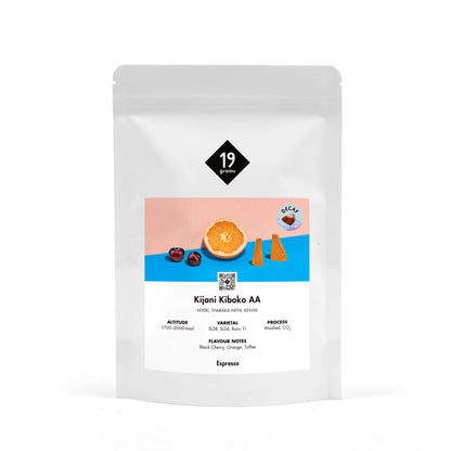 19grams Kijani Kenia Decaf Espresso Kaffeebeutel – koffeinfreier Specialty Coffee aus Kenia, geröstet von 19grams.live Roasters Berlin
