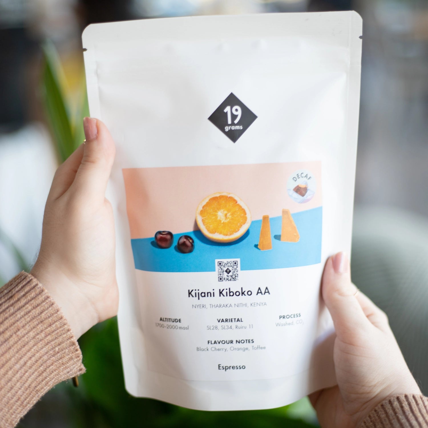 19grams Kijani Kiboko Decaf Espresso Kaffeebeutel – Entkoffeinierter Specialty Coffee aus Kenia, geröstet von 19grams.live Roasters Berlin