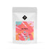 Weißer Kaffeebeutel mit buntem Las Flores Java Etikett, Berlin Roastery, Specialty Coffee, 19grams.