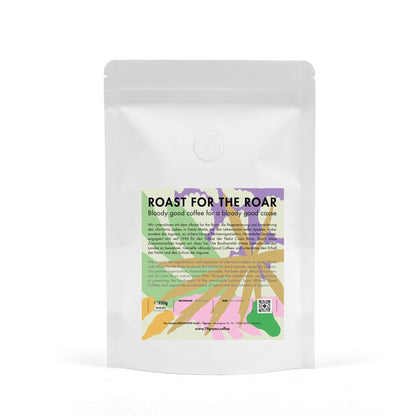 19grams Roast for the Roar Panther 250g Kaffeebeutel Rückseite – Panther-Schutzprojekt Costa Rica, Specialty Coffee von 19grams Berlin