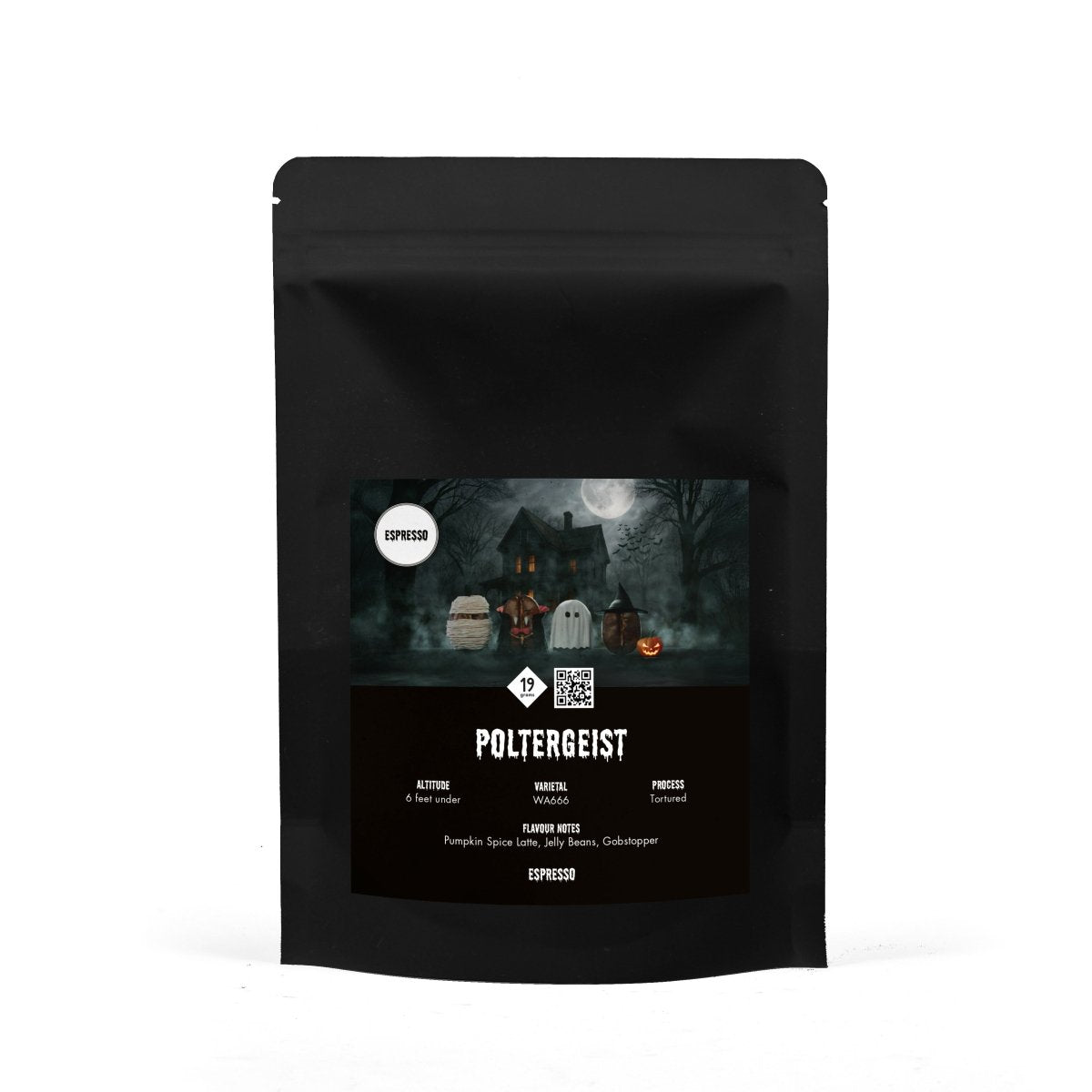 19grams Poltergeist Espresso Kaffeebeutel – Halloween-Design Sonderedition Specialty Coffee