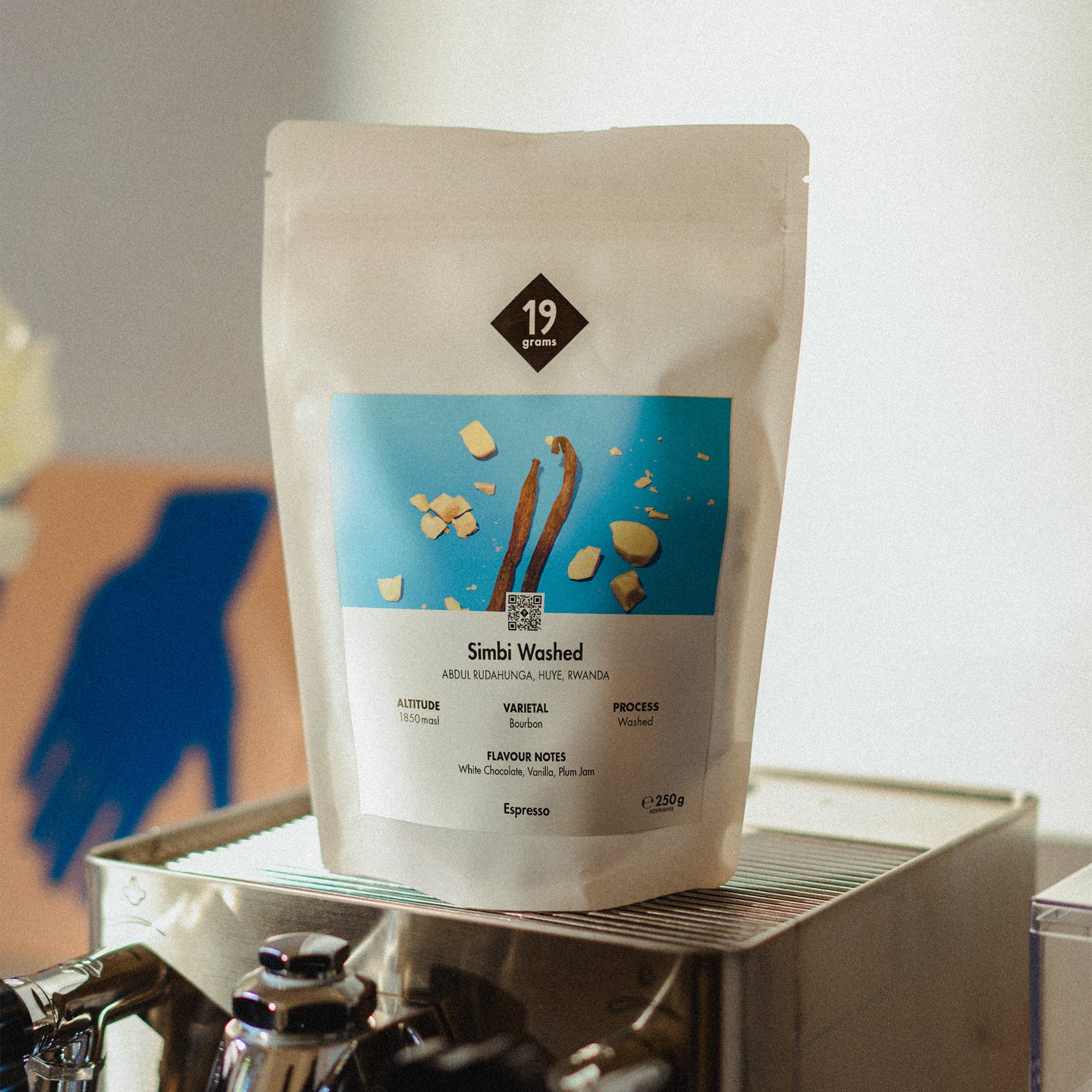 19grams Simbi Washed Espresso Kaffeebeutel auf Siebträgermaschine – Washed-Aufbereitung, Ruanda Uganda, Specialty Espresso Berlin
