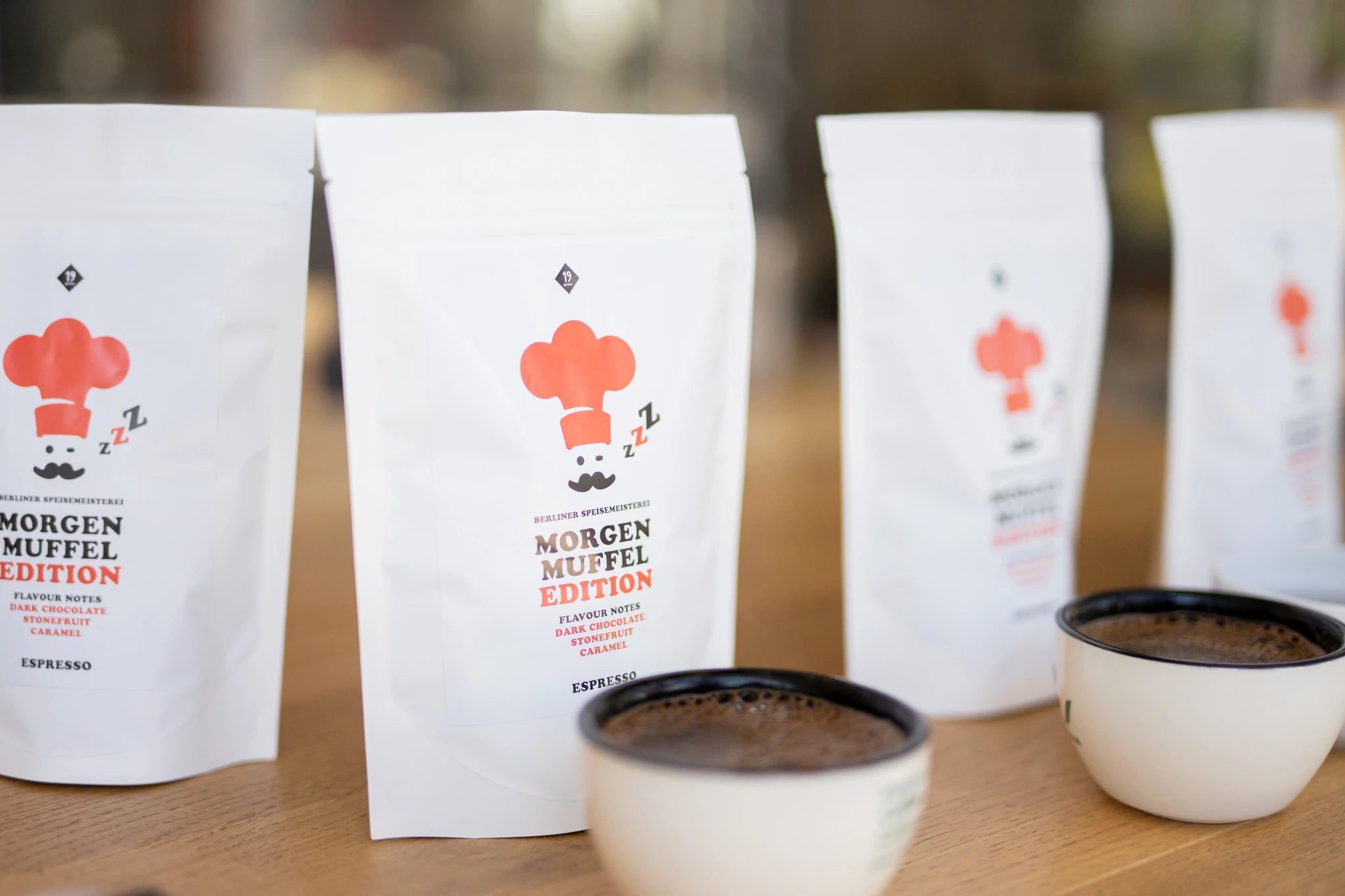 19grams Kollaboration mit Berliner Speisemeisterei – Morgen Muffel Edition White-Label Kaffeebeutel mit Espresso, Specialty Coffee Co-Branding Berlin