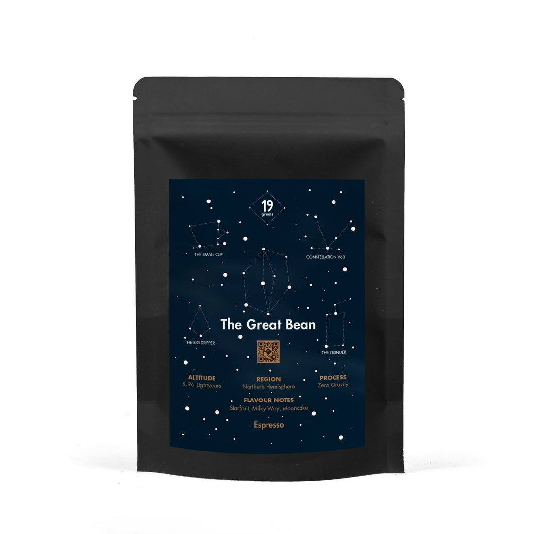 The Great Bean 19grams – Kaffeemischung Produktmockup Packungsansicht