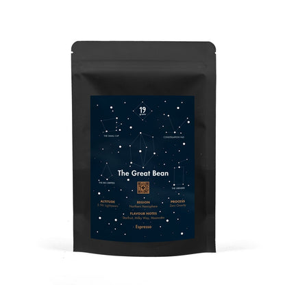 The Great Bean 19grams – Kaffeemischung Produktmockup Packungsansicht