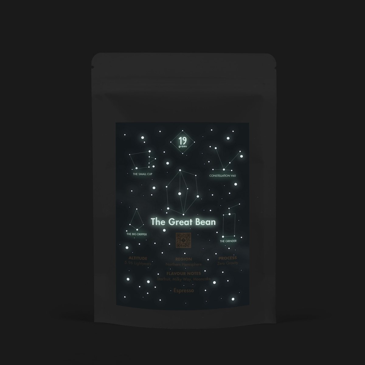The Great Bean Dark 19grams – Kaffeemischung Dark Roast Produktmockup