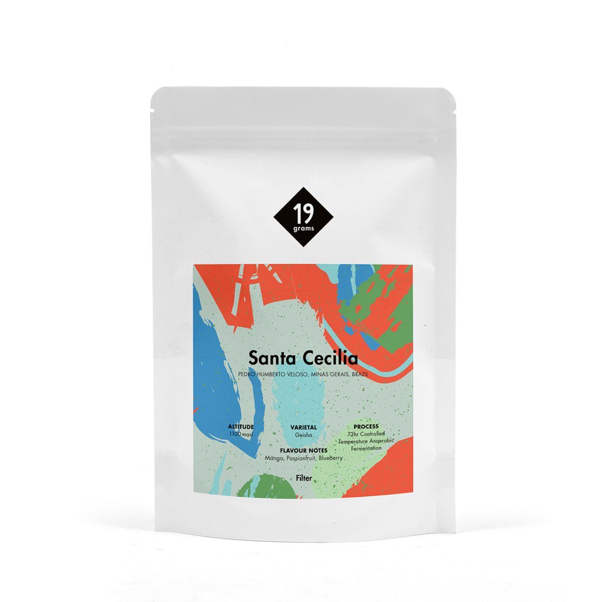 Deine 250g 19grams Santa Cecilia Geisha - 72h Fermentation - Brasilien Espresso Tüte